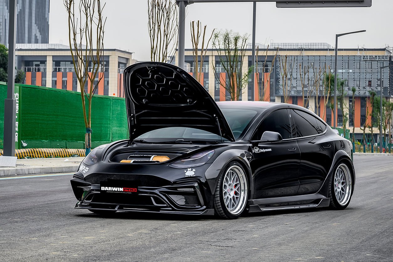 2017 - 2023 Tesla Model 3 IMP Performance Carbon Fiber Side Skirts With Under Board