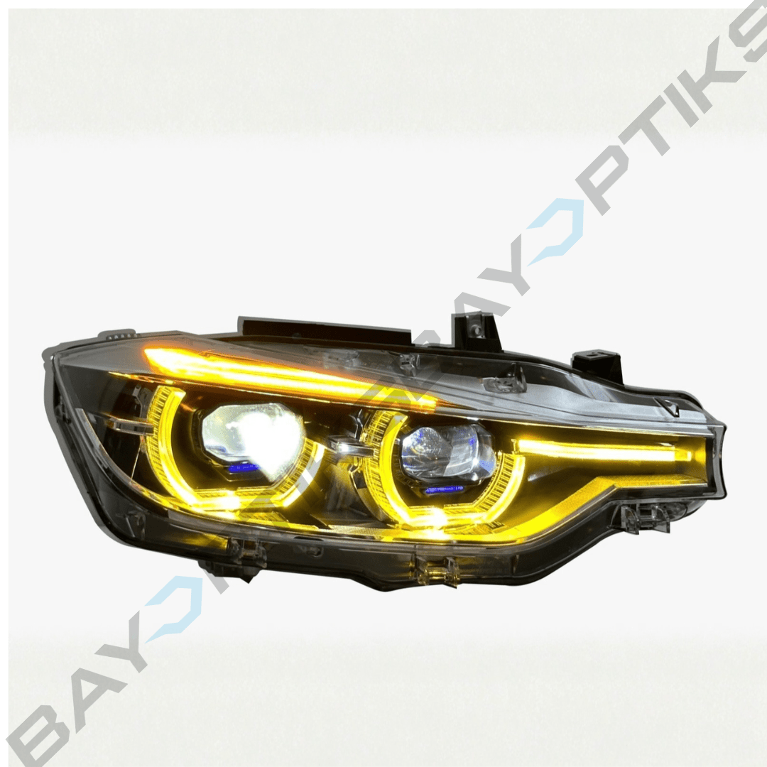 BMW F30 3 Series LCI Style Dual Projector CSL Yellow/White Headlights 2012 - 2019