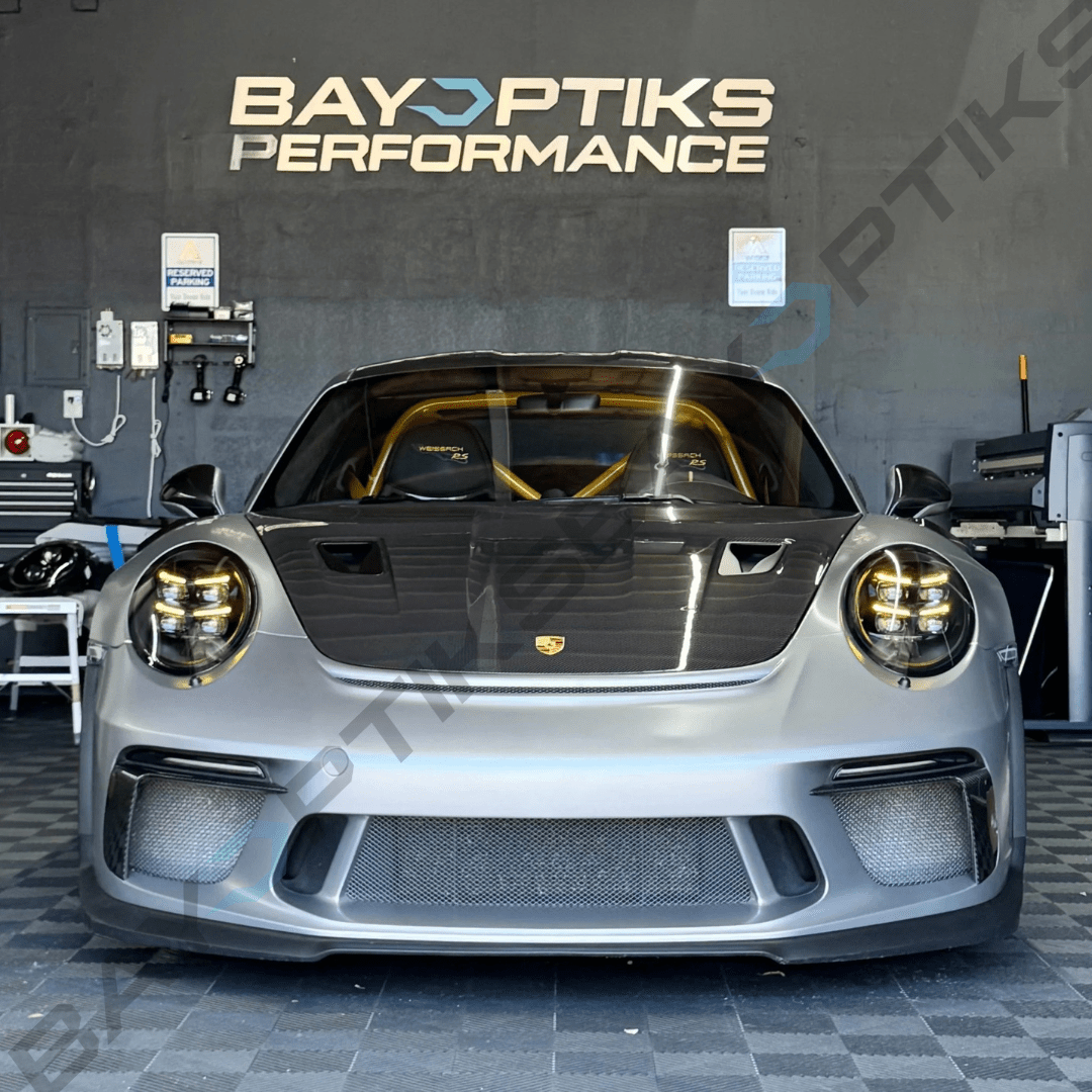 Porsche 991.1 991.2 911 992.2 Style Yellow/White Dual-Color DRL HD Matrix LED Headlights 2012–2019
