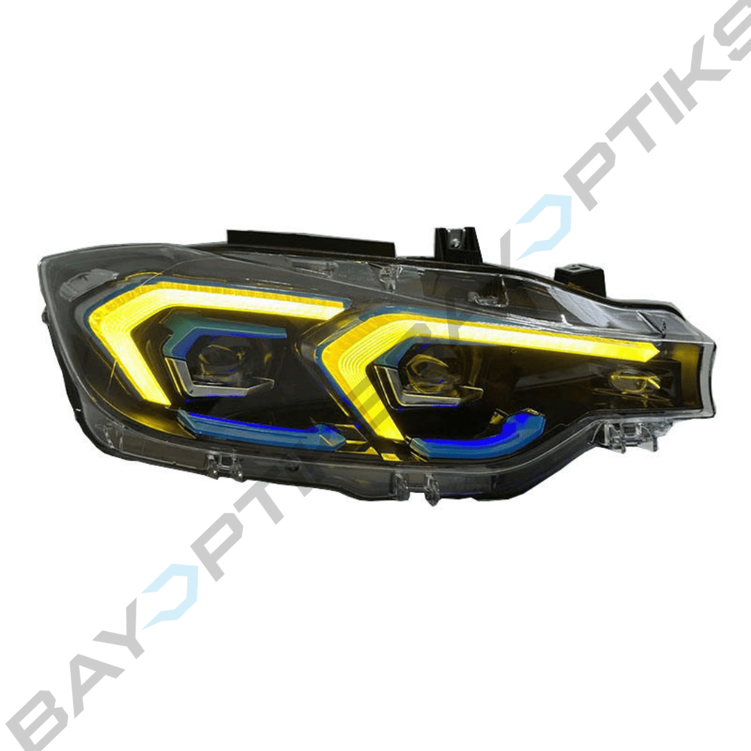BMW 3 Series F30 Remaban Blue Trim Style Dual Color Headlights 2013-2018