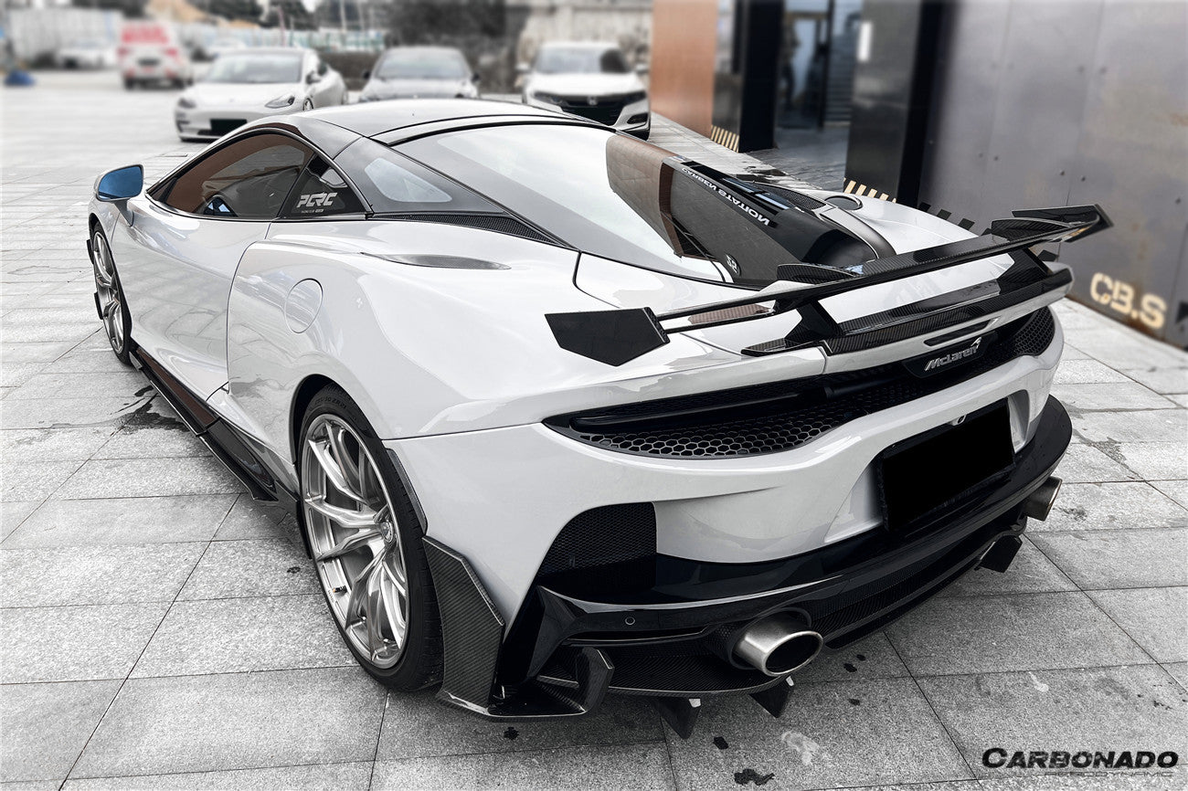 2020 - 2023 McLaren GT WP Style DRY Carbon Fiber Rear Bumper Side Canards