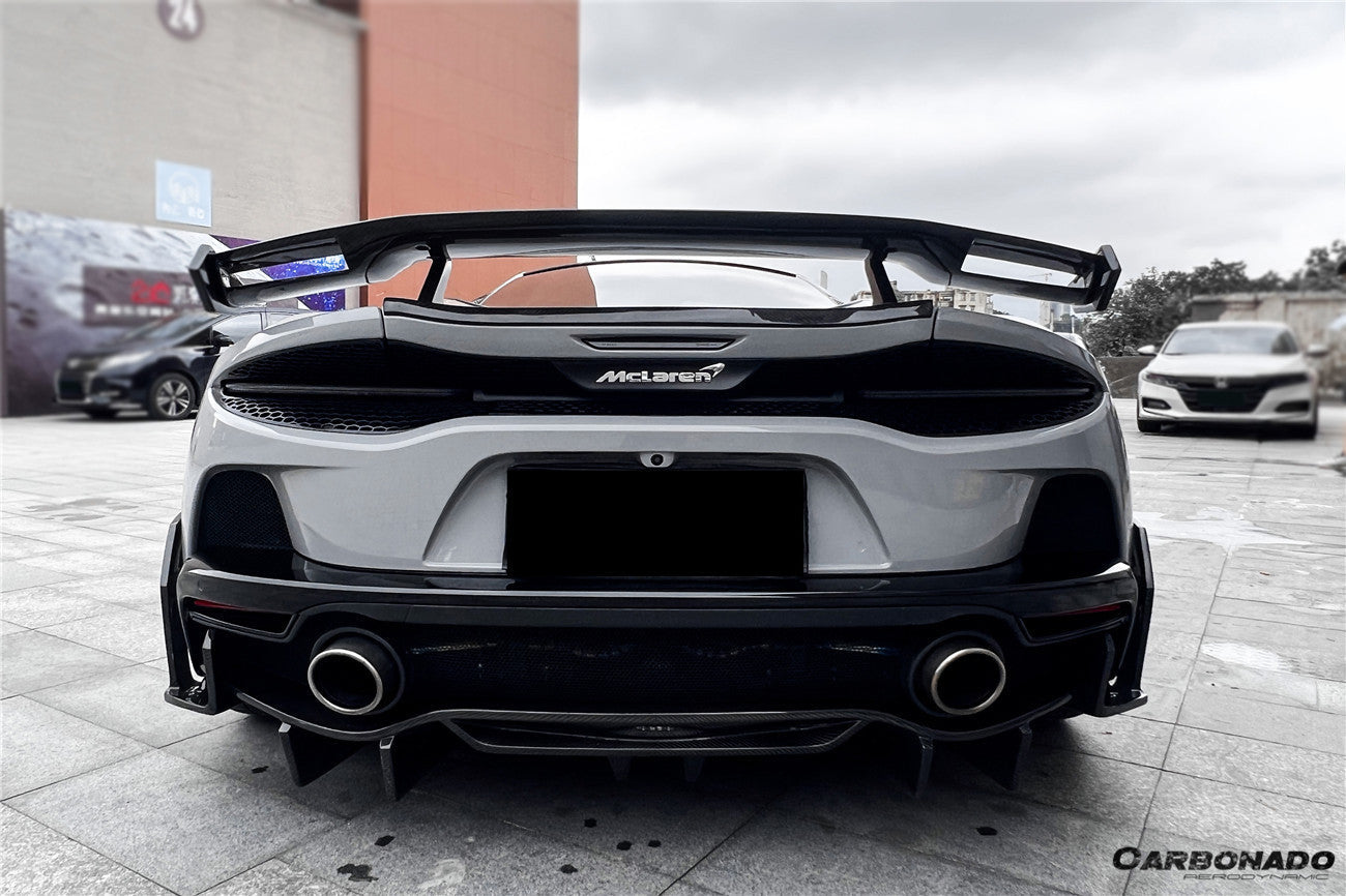 2020 - 2023 McLaren GT WP Style DRY Carbon Fiber Rear Bumper Side Canards