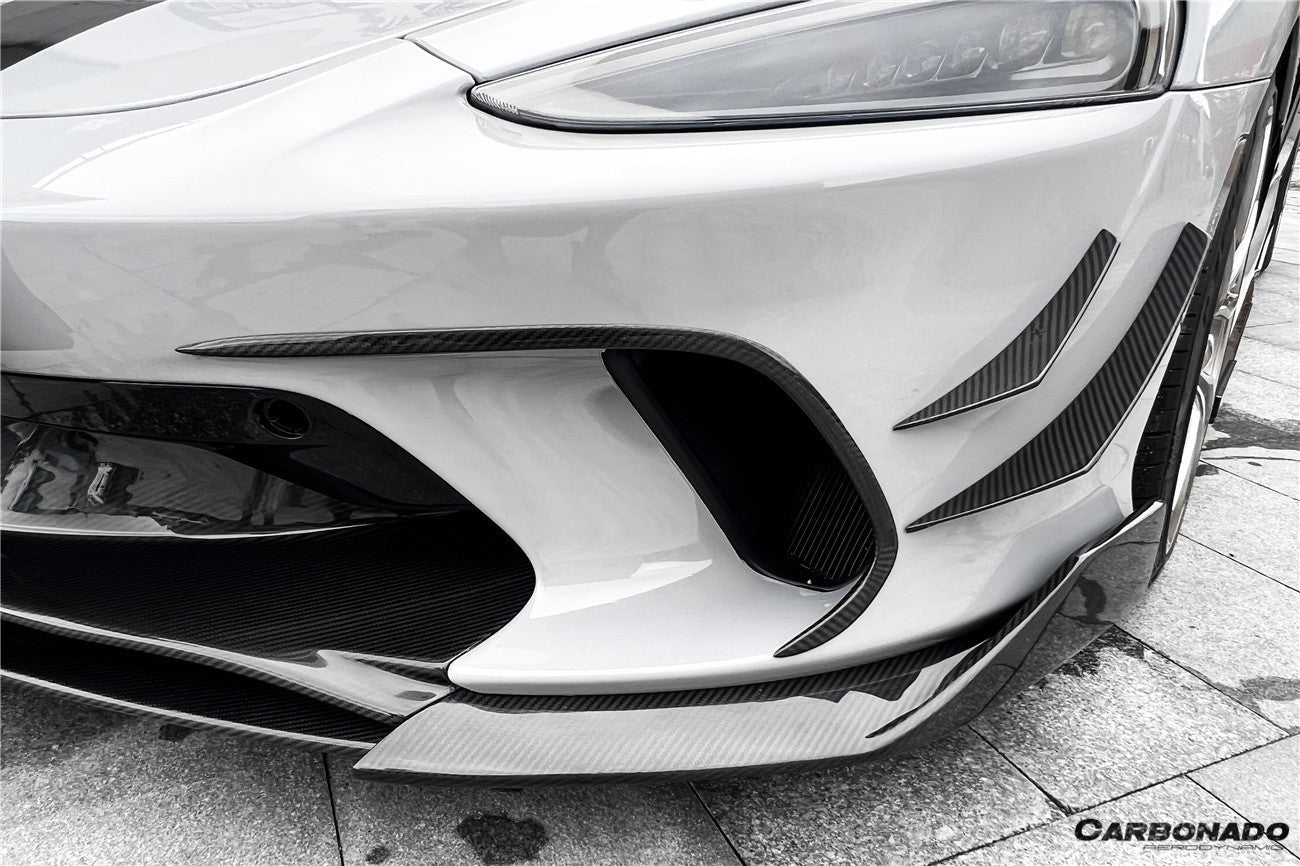 2020 - 2023 McLaren GT WP Style Dry Carbon Fiber Front Bumper Canards