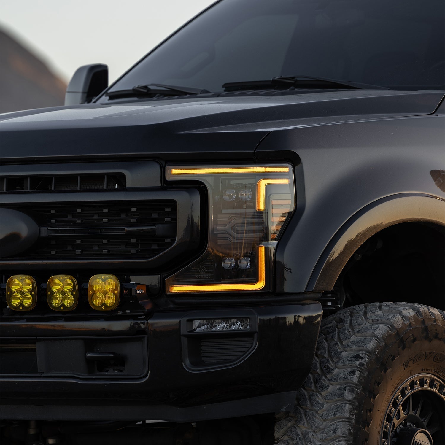 20-22 Ford Super Duty NOVA-Series LED Projector Headlights Alpha-Black | AlphaRex