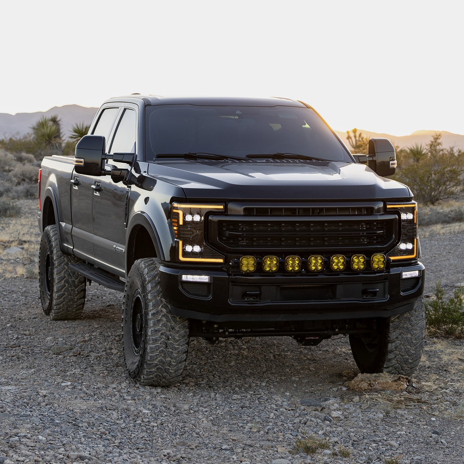 20-22 Ford Super Duty NOVA-Series LED Projector Headlights Alpha-Black | AlphaRex