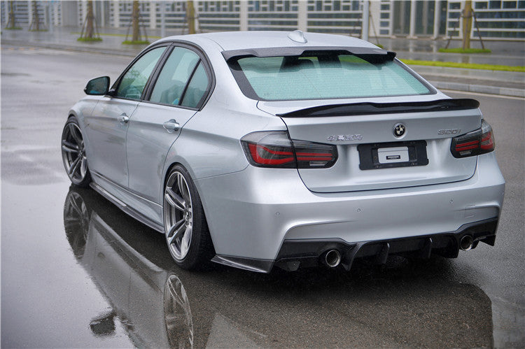 2013-2019 BMW M3 F30 F35 M-Tech GV Carbon Fiber Rear Lip with Caps