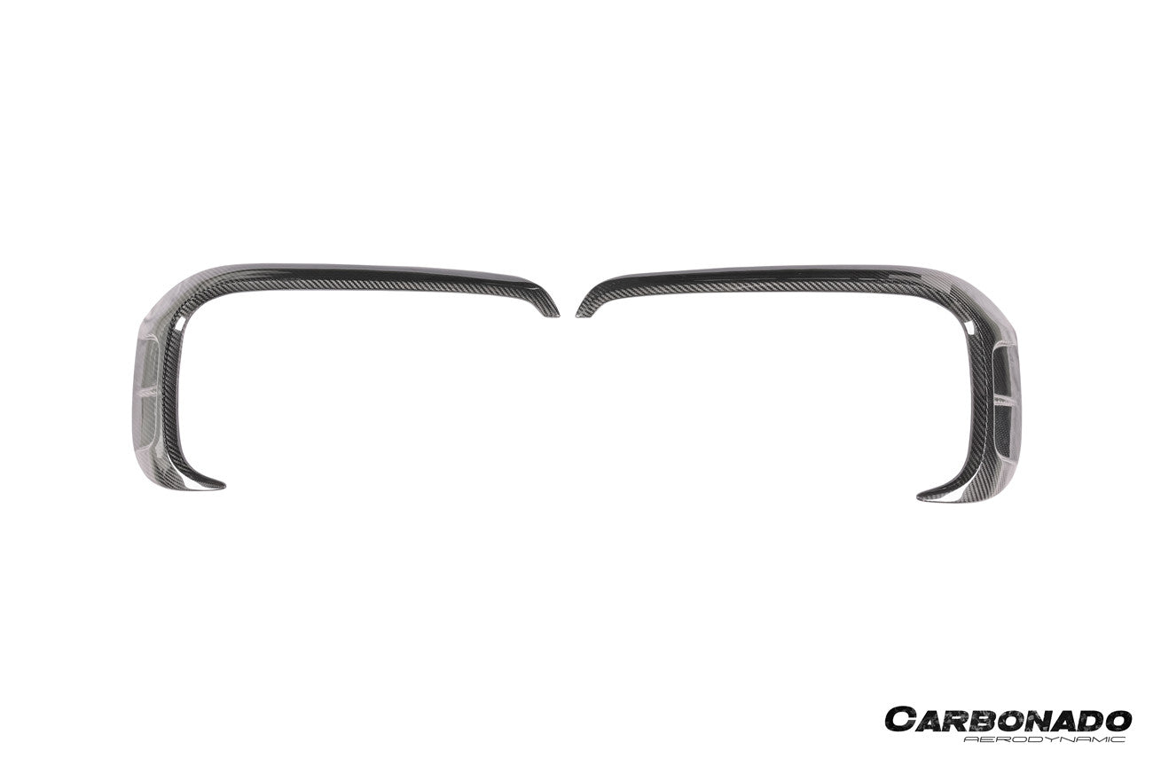 Porsche Cayenne 9Y0 MSY Style Dry Carbon Fiber Front Bumper Vent Trims 2018-2023