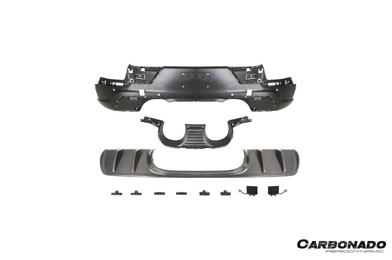 Porsche Cayenne 9Y0 9Y3 SUV Coupe TurboGT Style Rear Bumper with Exhaust Adapter Pipe 2018-2026 Fits S E-Hybrid