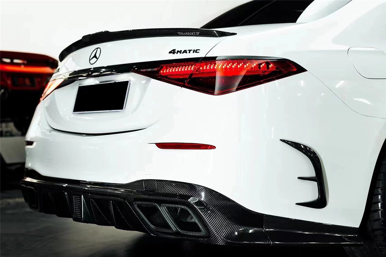 2021 - 2025 Mercedes Benz S Class W223 4Matic Sedan MSY Style Rear Lip with LED Light And Exhaust tips