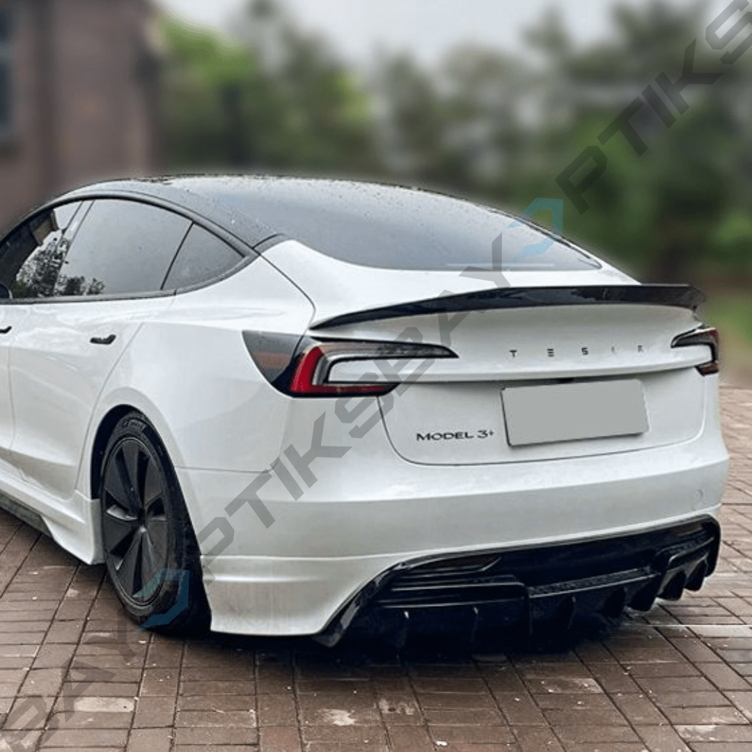2024-2025 Tesla Model 3 Highland V Style Caron Fiber High Kick Trunk Spoiler