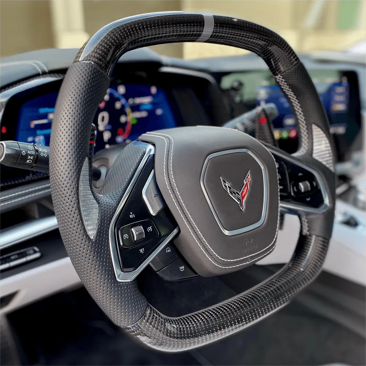 Corvette C8 Carbon Fiber Steering Wheel (Custom Order)