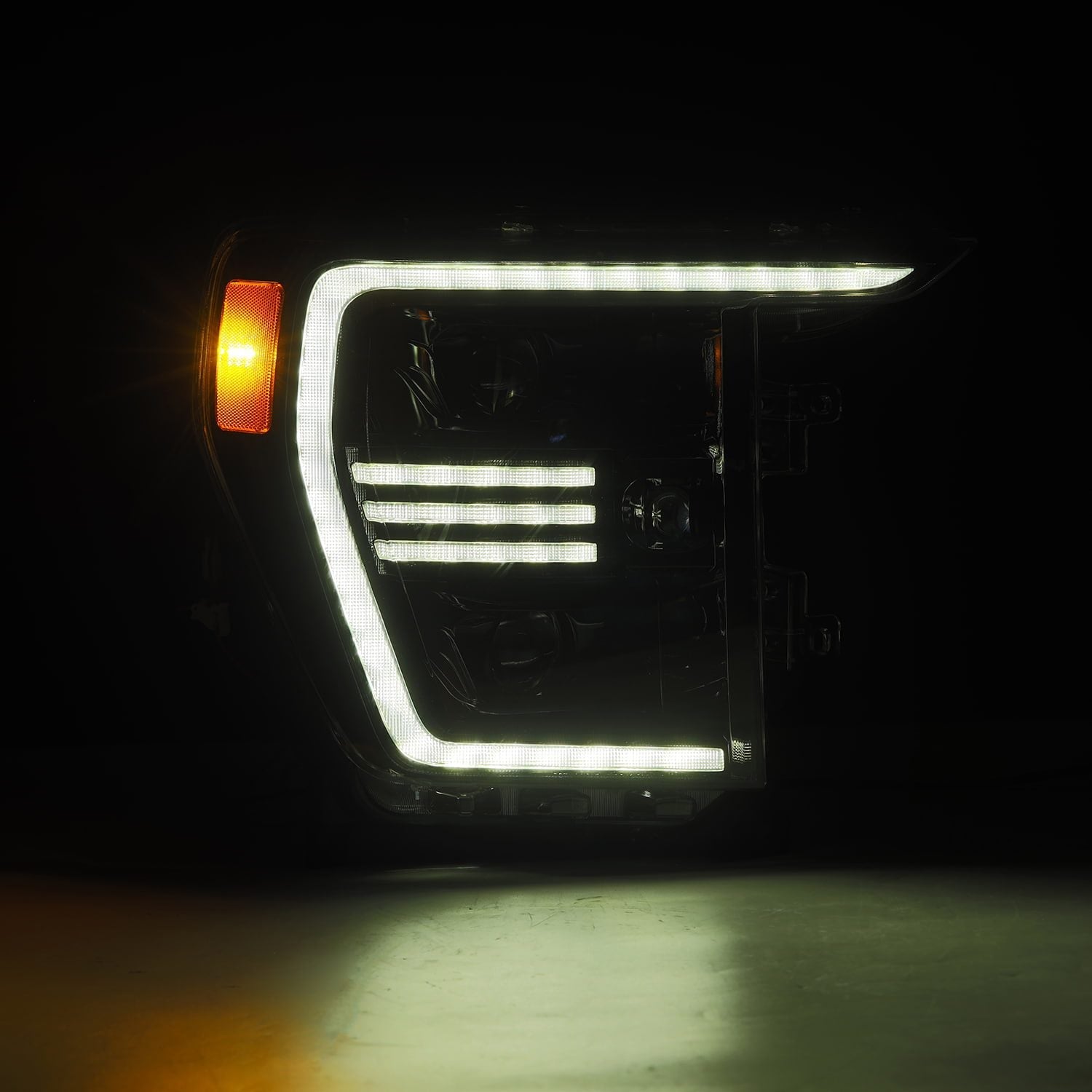 21-23 Ford F150 PRO-Series Halogen Projector Headlights Alpha-Black | AlphaRex