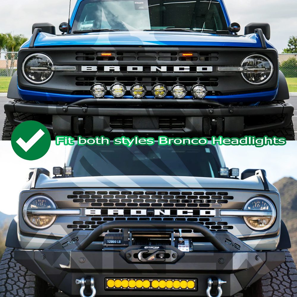 21-25 Ford Bronco / 22-25 Bronco Raptor NOVA-Series LED Projector Headlights Black | AlphaRex