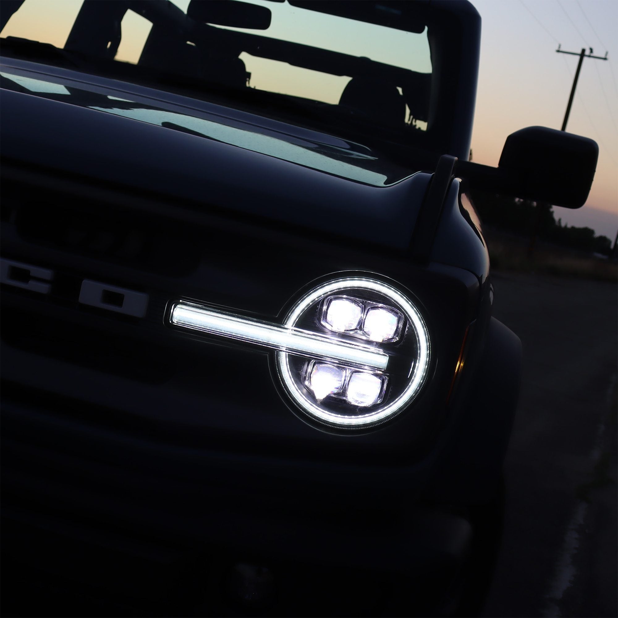 21-25 Ford Bronco / 22-25 Ford Bronco Raptor NOVA-Series LED Projector Headlights Alpha-black | AlphaRex