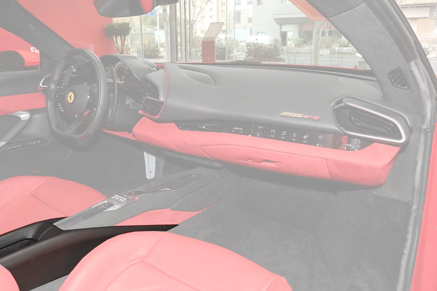 2022-UP Ferrari 296 GTB & GTS OE Style Dry Carbon Fiber center control surround panel rear end - Carbonado