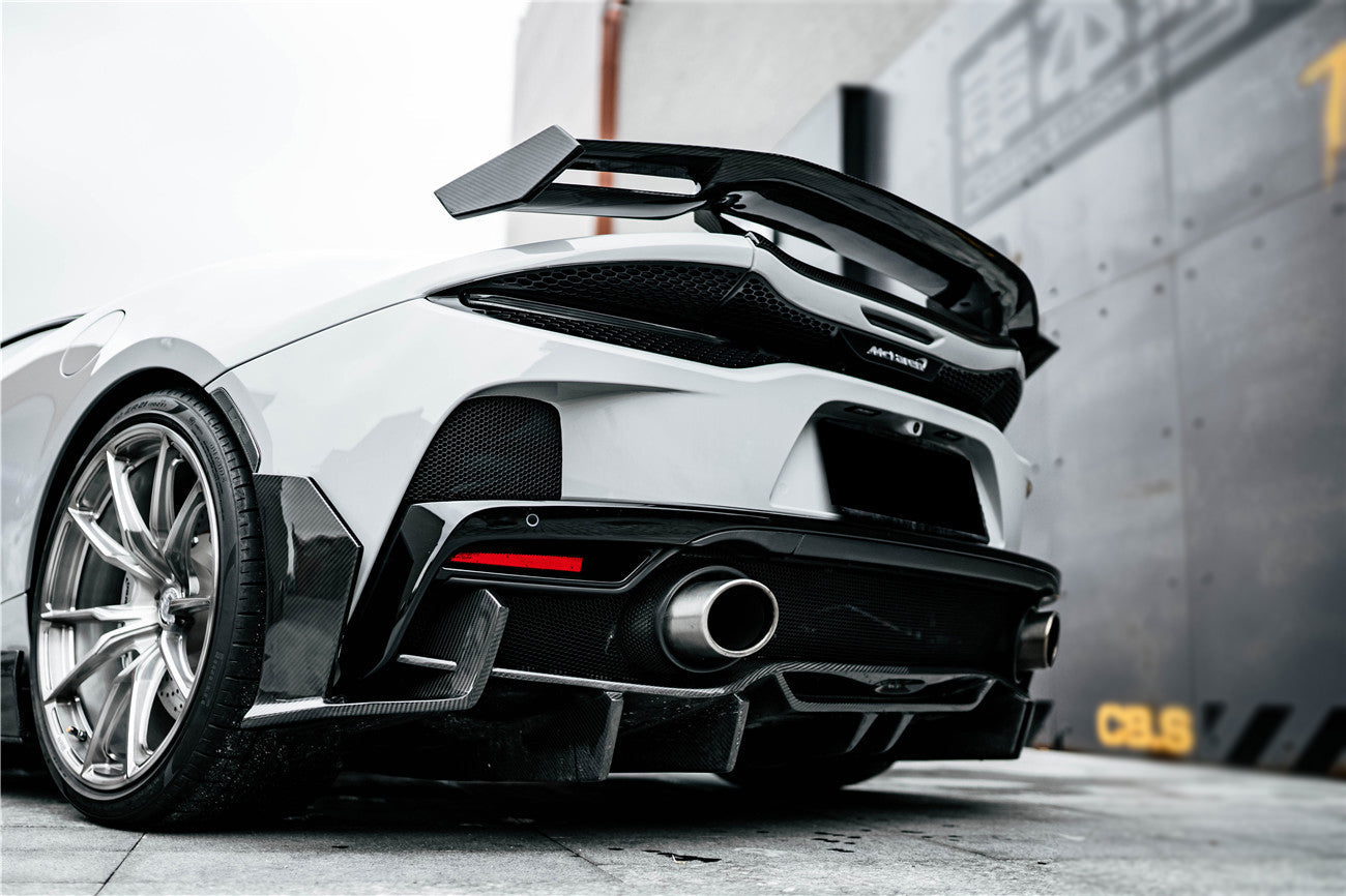 2020 - 2023 McLaren GT WP Style DRY Carbon Fiber Rear Bumper Side Canards