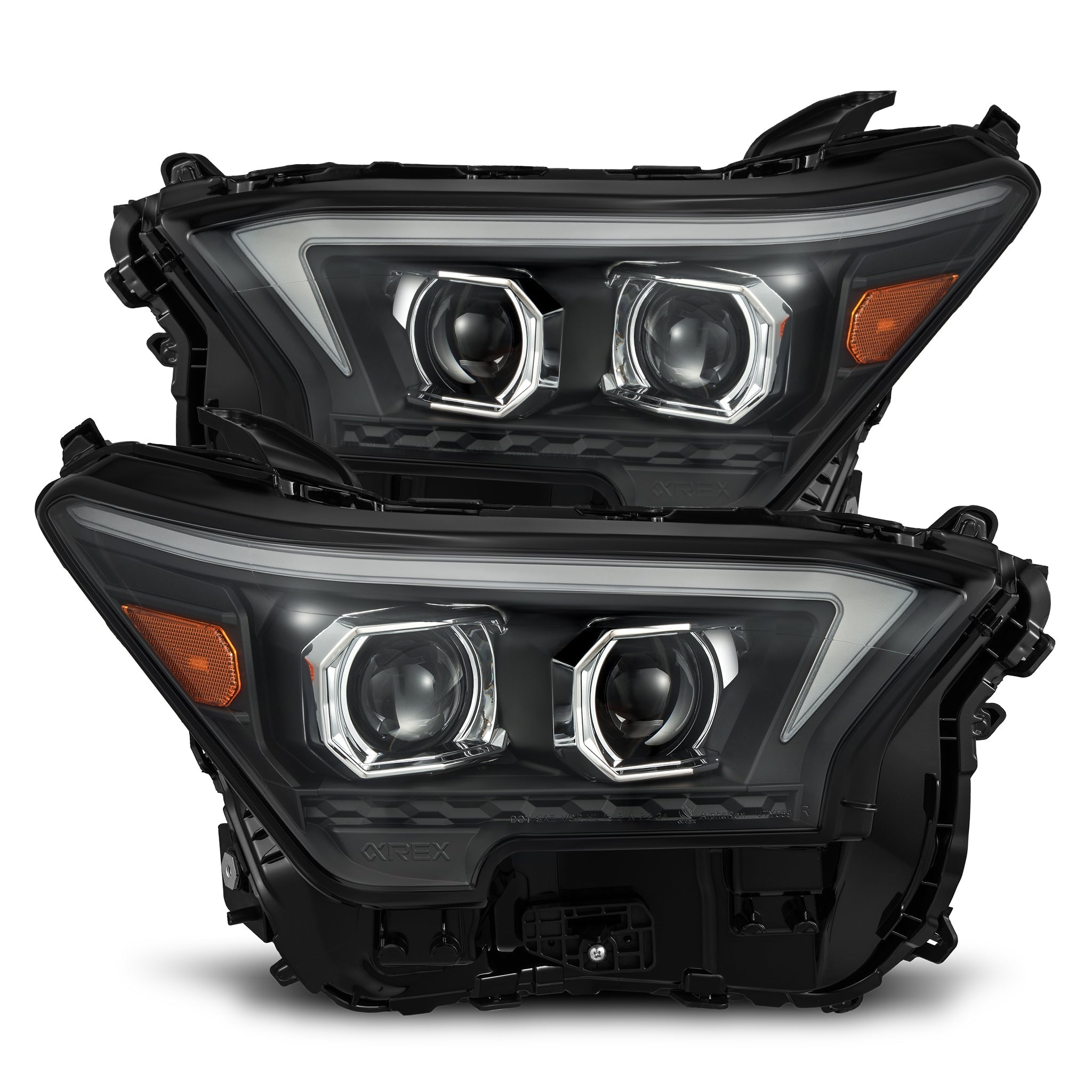24-25 Toyota Tacoma / 25-up 4Runner OG-Style LUXX-Series LED Projector Headlights Black | AlphaRex