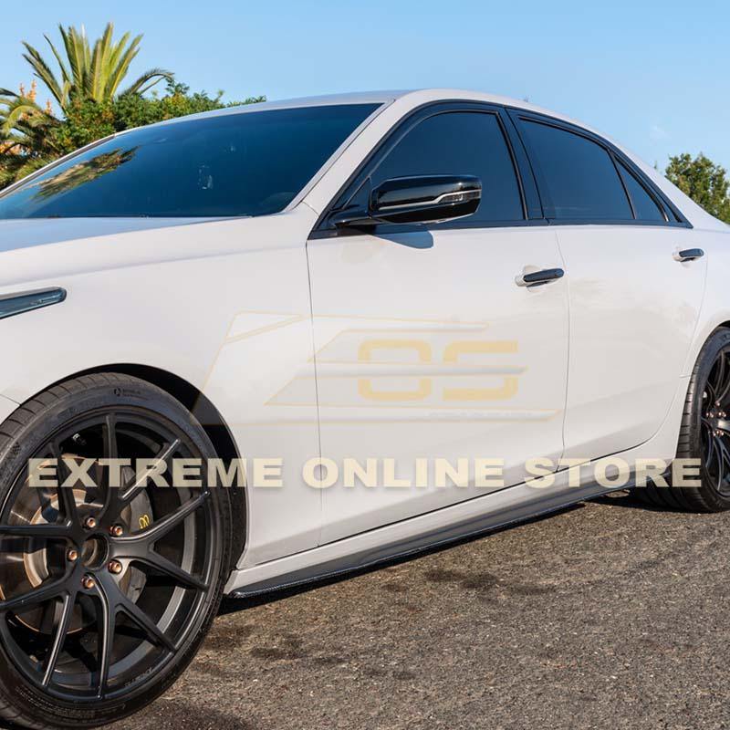 2014-19 Cadillac CTS Carbon Fiber Side Skirts Rocker Panels - Extreme Online Store