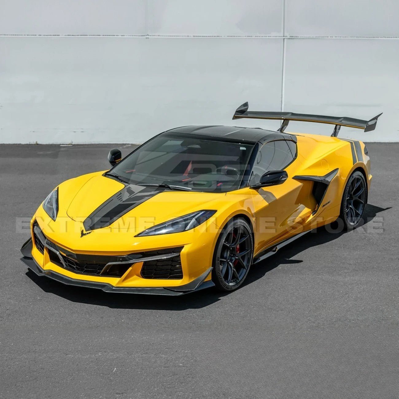 Chevrolet Corvette C8 Z06 Z07 Style Dry Carbon Fiber Extended Front Lip Splitter Canards 2023-Present