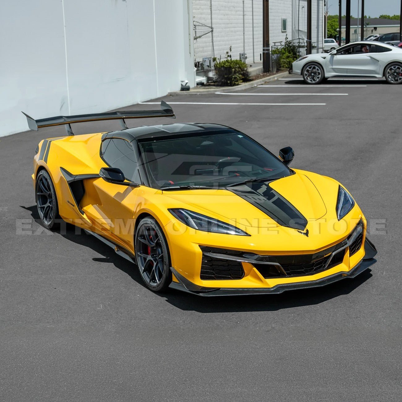 Chevrolet Corvette C8 Z06 Z07 Style Dry Carbon Fiber Extended Front Lip Splitter Canards 2023-Present