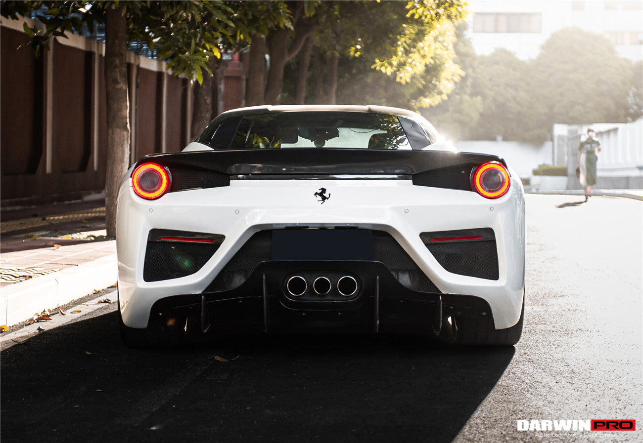 2010-2015 Ferrari 458 Coupe BKSS Style Partial Carbon Fiber Rear Bumper And Carbon Fiber Trunk With Tail Light Cover