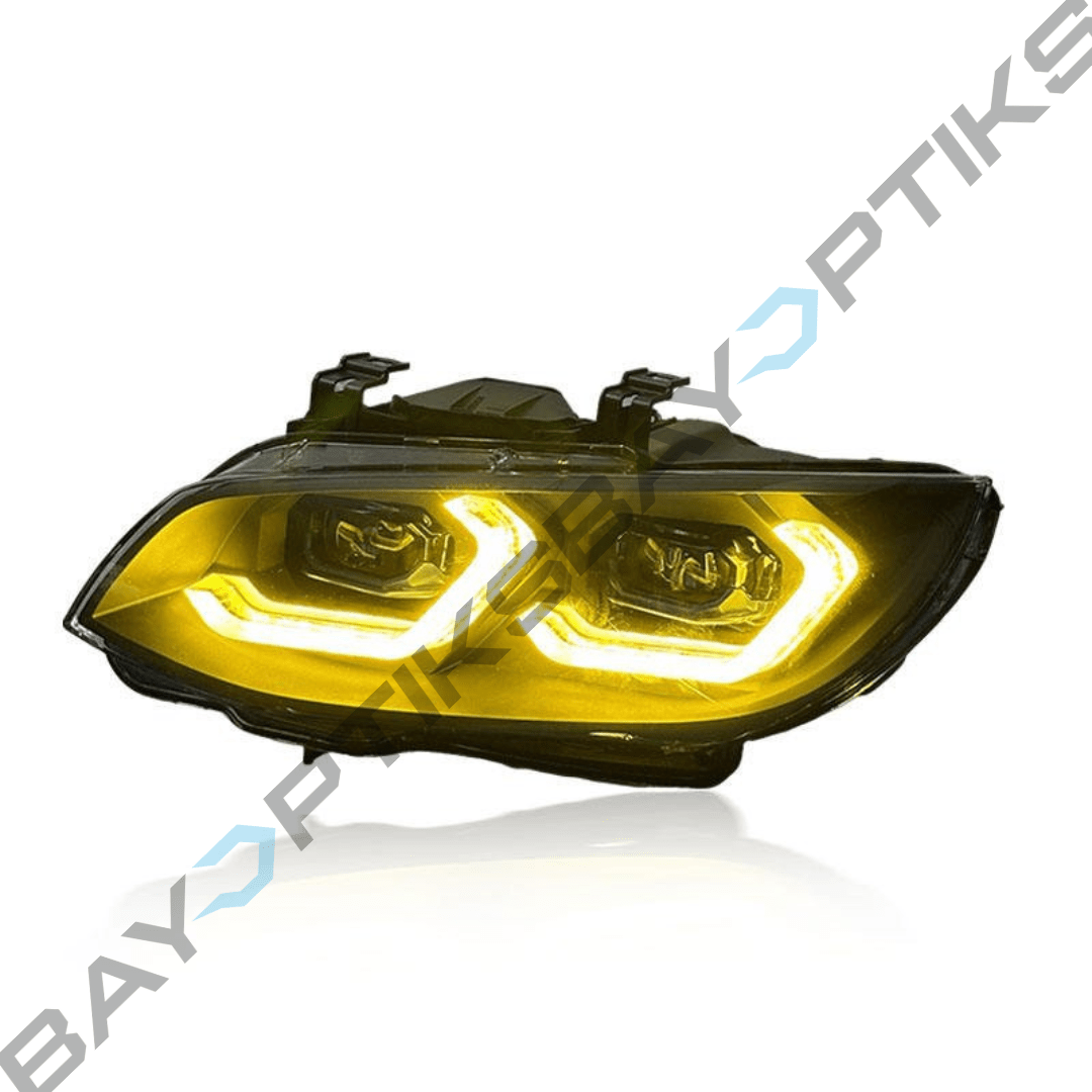 BMW LCI E92 Coupe Laser Style LED Headlights CSL Yellow/White (2011 - 2013)