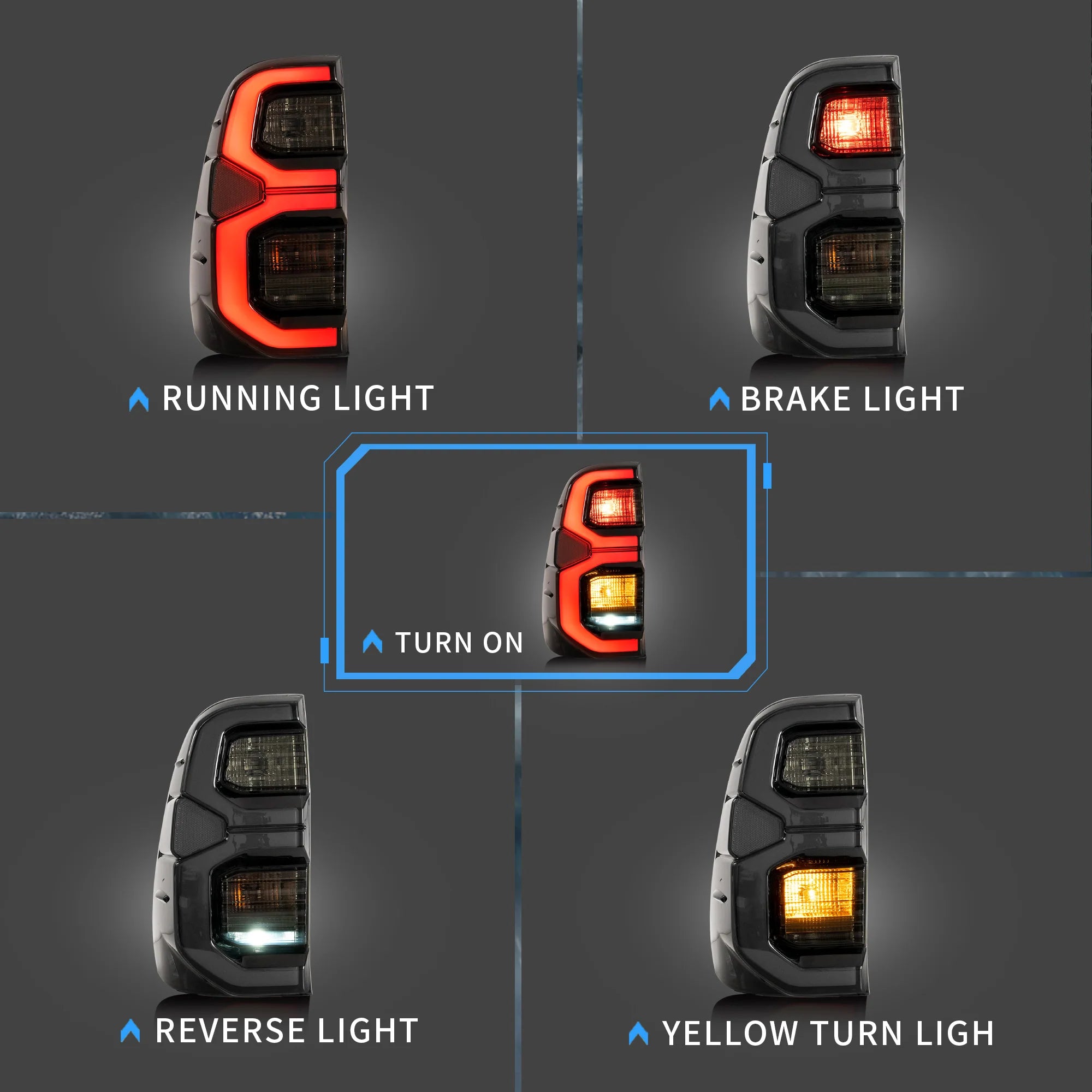 2015 - 2020 Toyota Hilux Rear Lamps LED Taillights Normal Edition