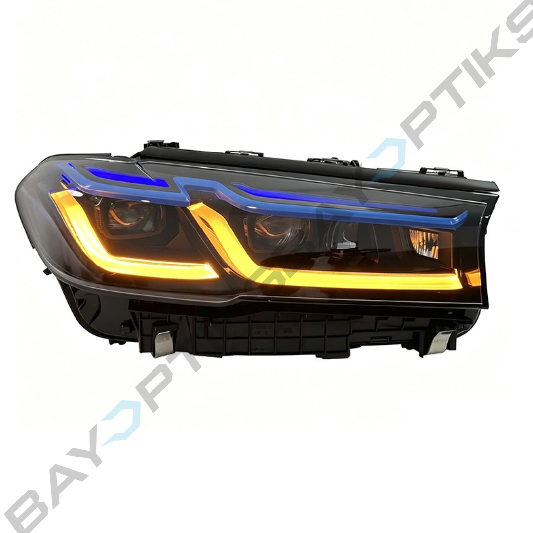 BMW 5 Series G30 G38 V3 Smoked LED Headlights Yellow/White DRL 2018-2023