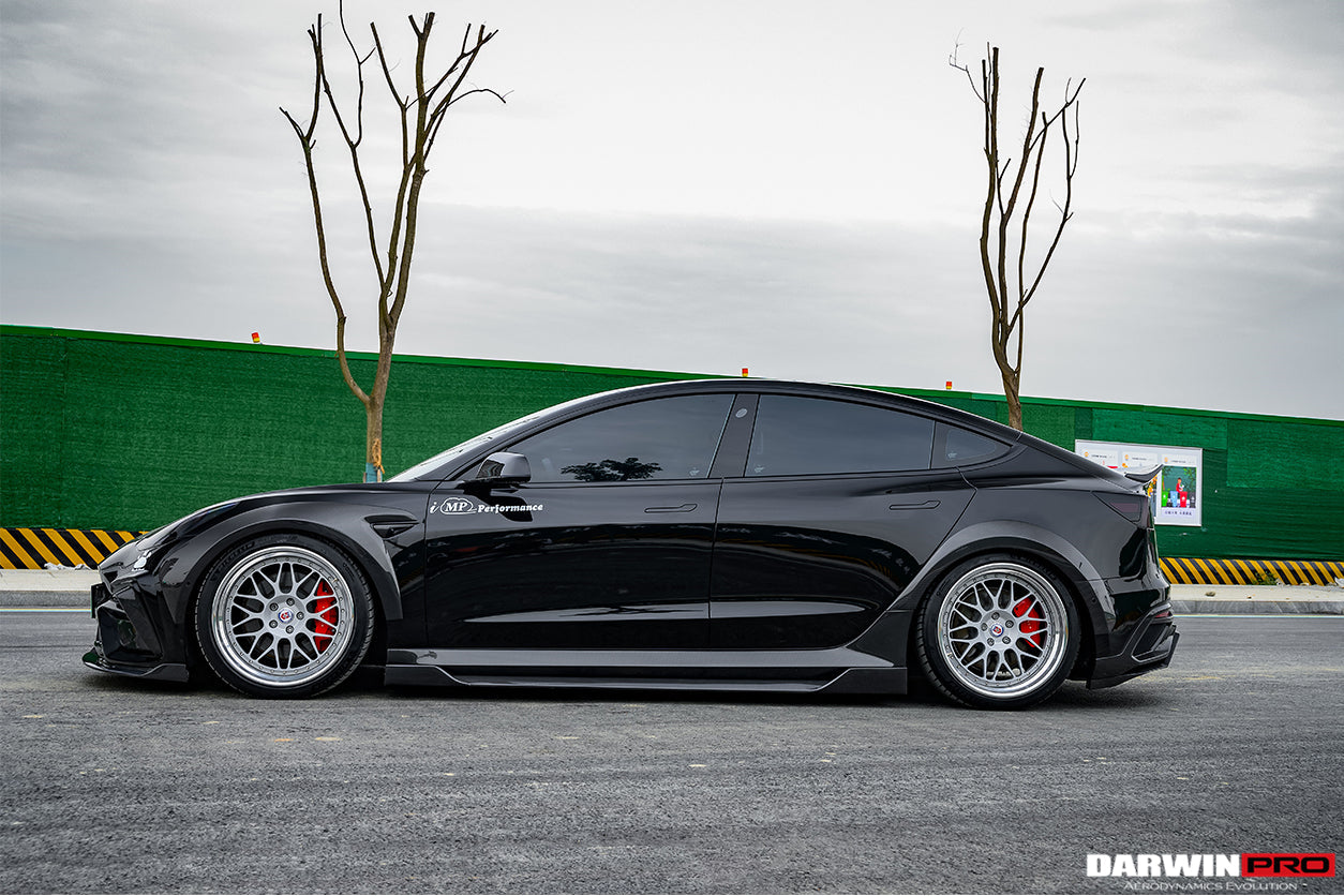2017 - 2023 Tesla Model 3 IMP Performance Carbon Fiber Side Skirts With Under Board