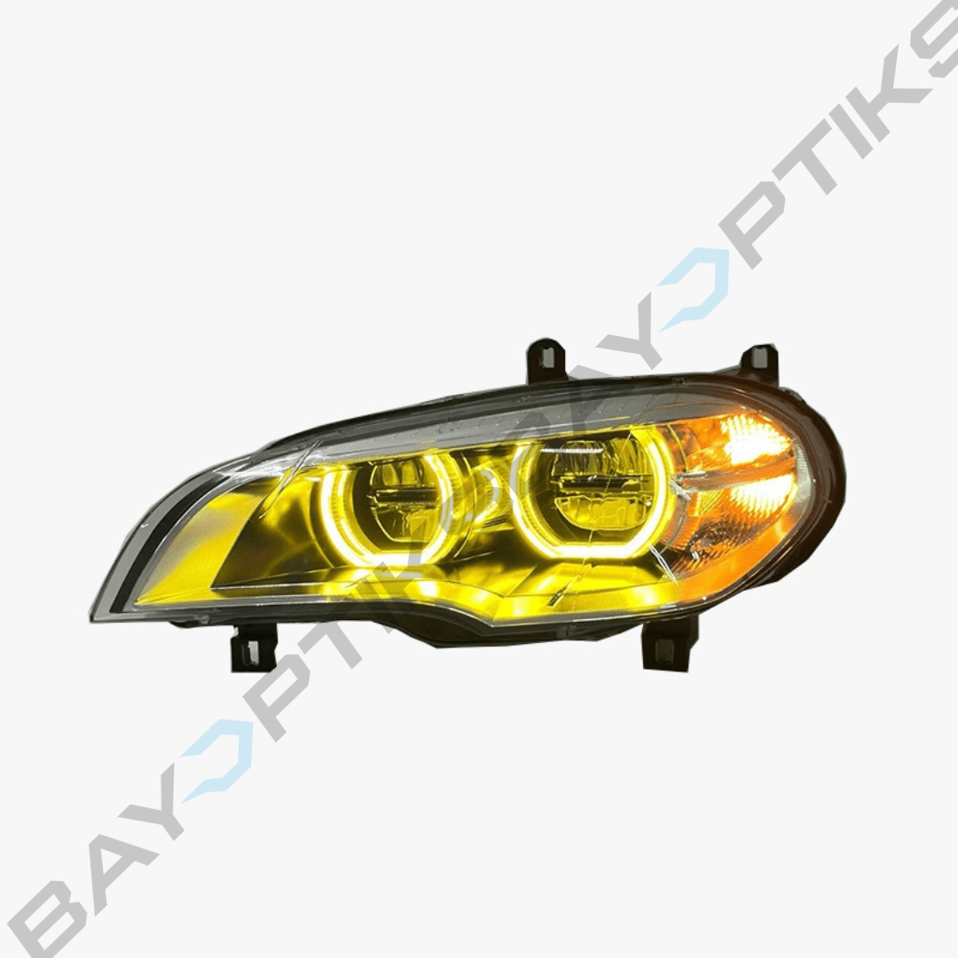BMW X5 E70 Facelift Style CSL Yellow White Dual Color LED Headlights 2008-2013