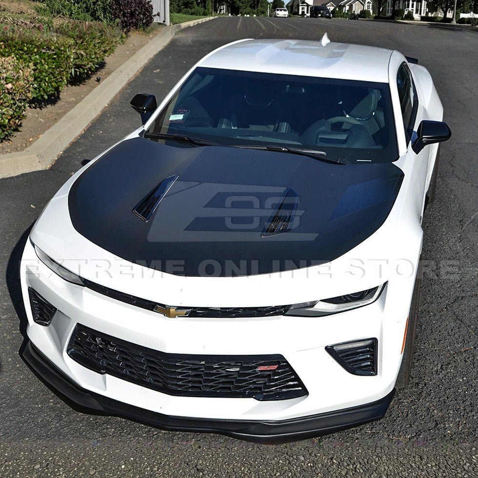 Chevrolet Camaro SS LT RS T6 Style Gloss Black Carbon Fiber Front Lip Splitter 2016-2024