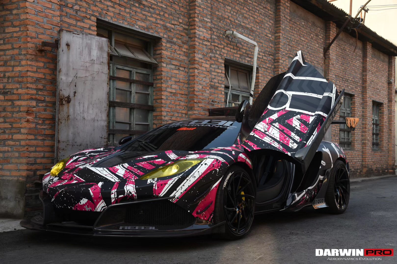 2011 - 2014 McLaren MP4 12C Rebel Performance Style Partial Carbon Fiber Front Bumper w/ Lip