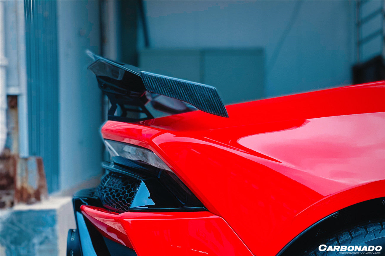 2015 - 2025 Lamborghini Huracan LP610 & LP580 & EVO & Tecnica MD Style Carbon Fiber Trunk Spoiler with Base