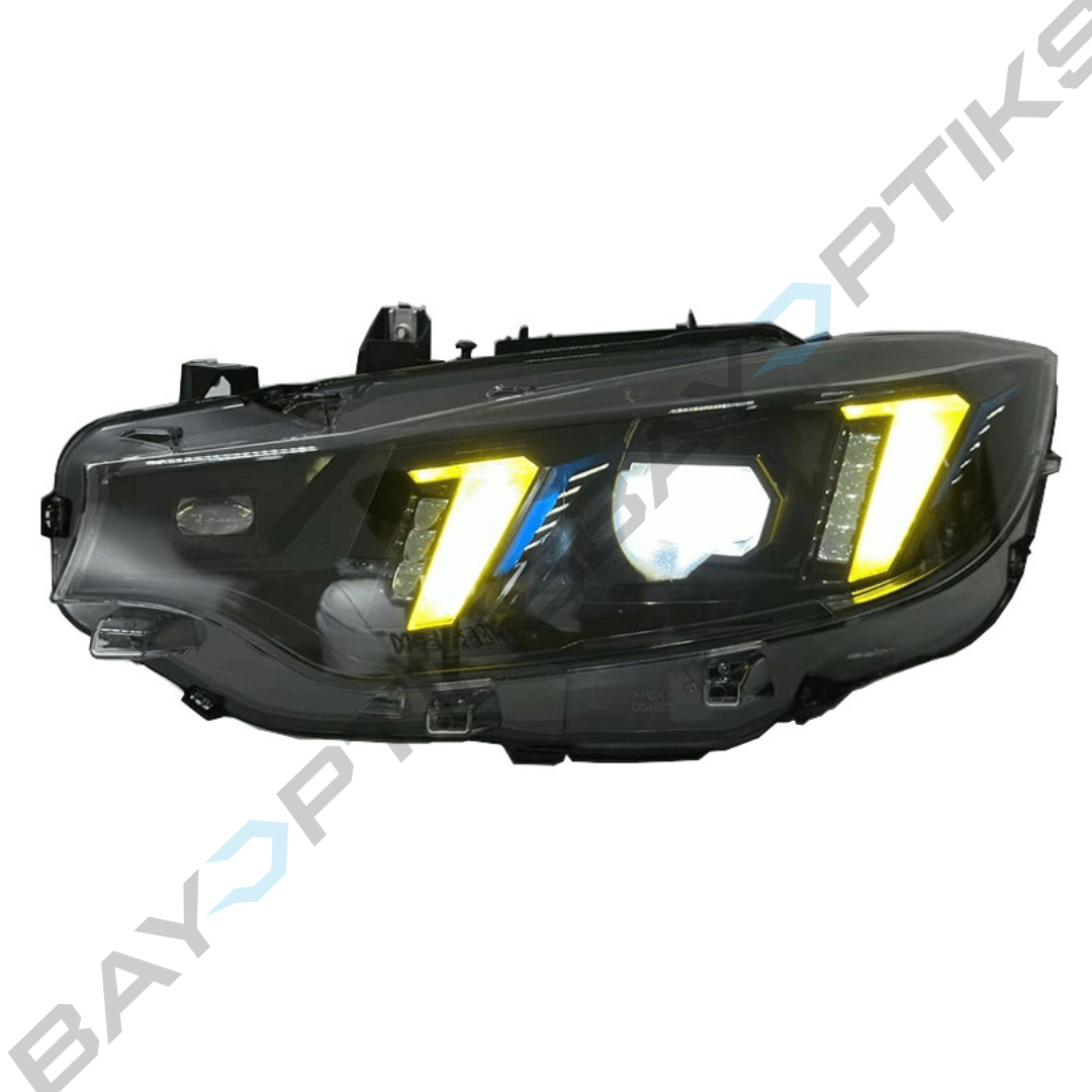 BMW 4 Series F32 M3 F80 M4 F82 Snake Eyes Style Yellow White Amber LED Headlights 2014-2020