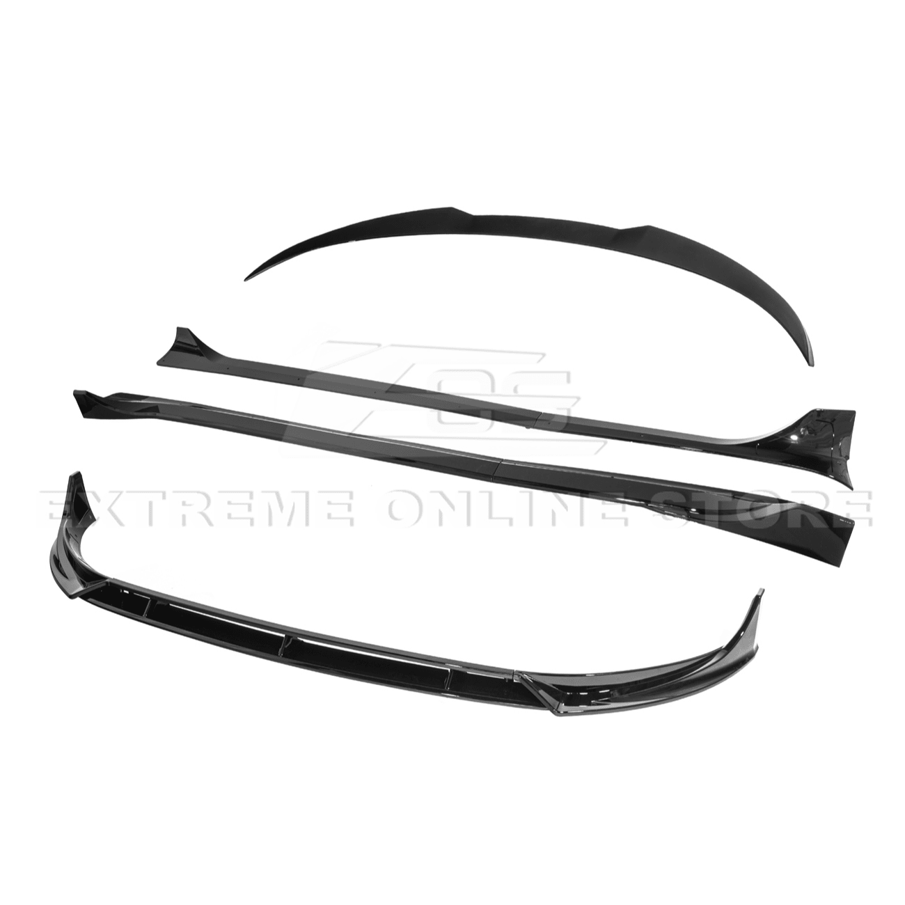 Tesla Model Y Track Style Gloss Black Front Lip Side Skirts Rear Spoiler Body Kit 2025-Up