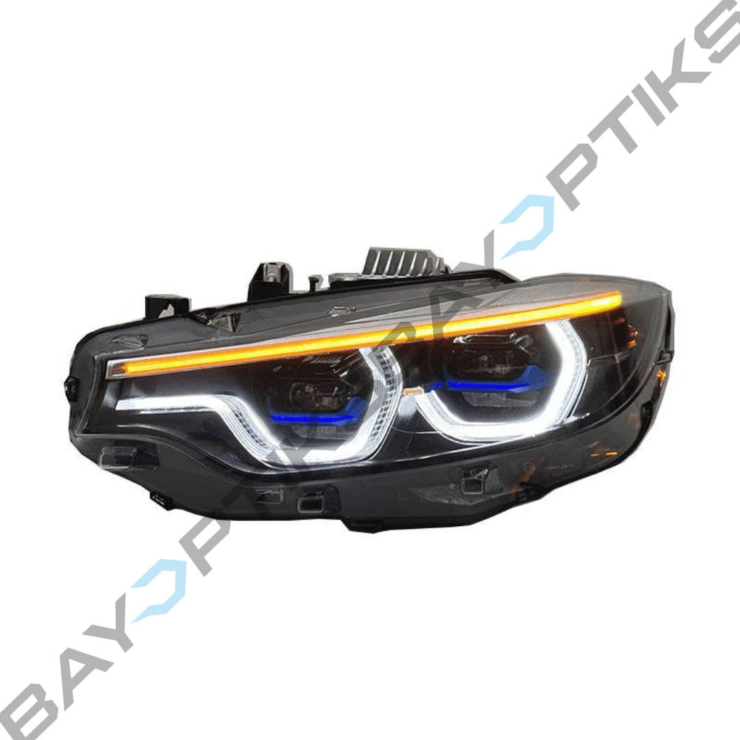 BMW F8X F80 M3 F82 M4 Dual Projector Ikon Style Tri Color CSL Yellow/White/Amber Headlights 2014 - 2020
