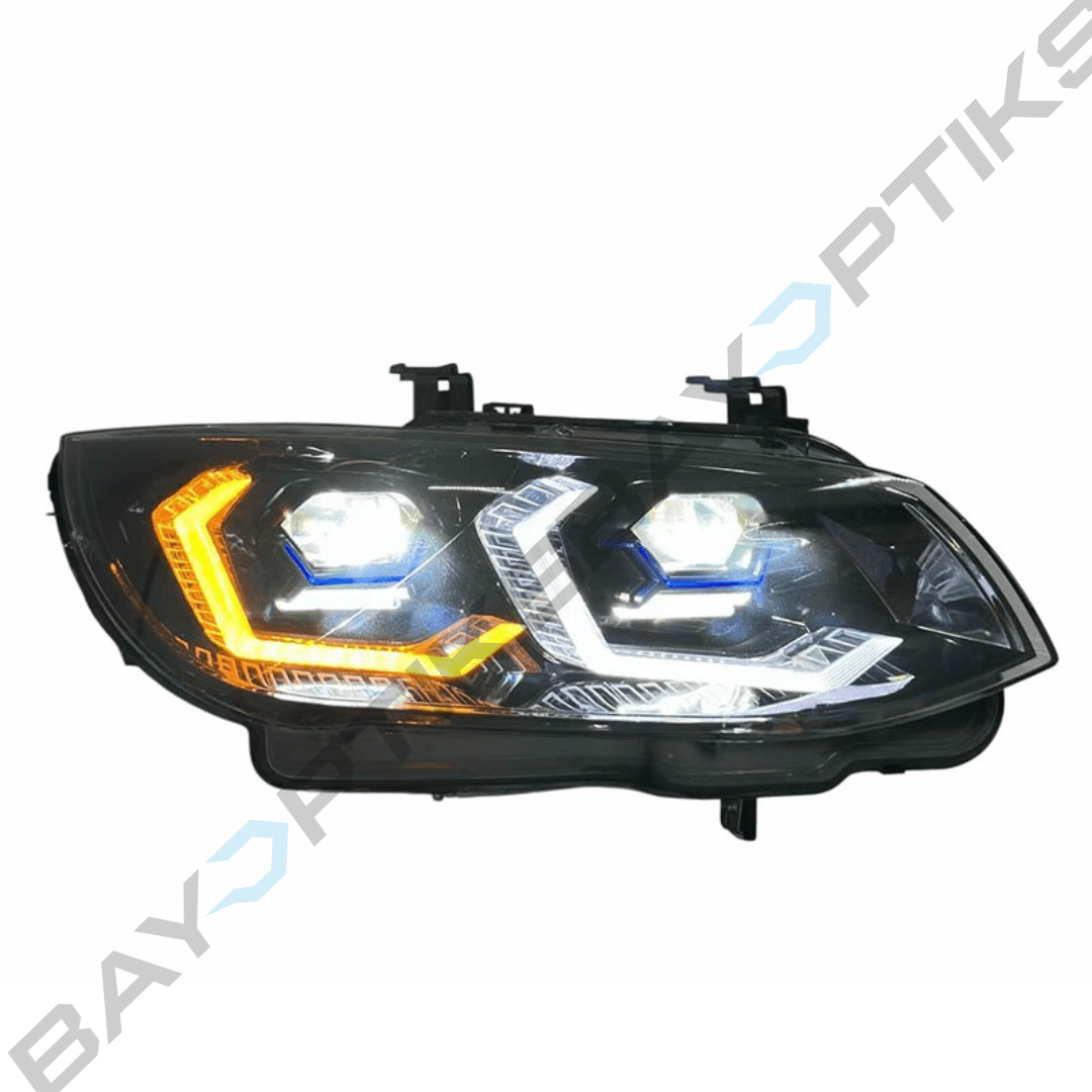 BMW E92 E93 3 Series LCI OSS Yellow White Dual Color Laser Style Headlights 2011-2013