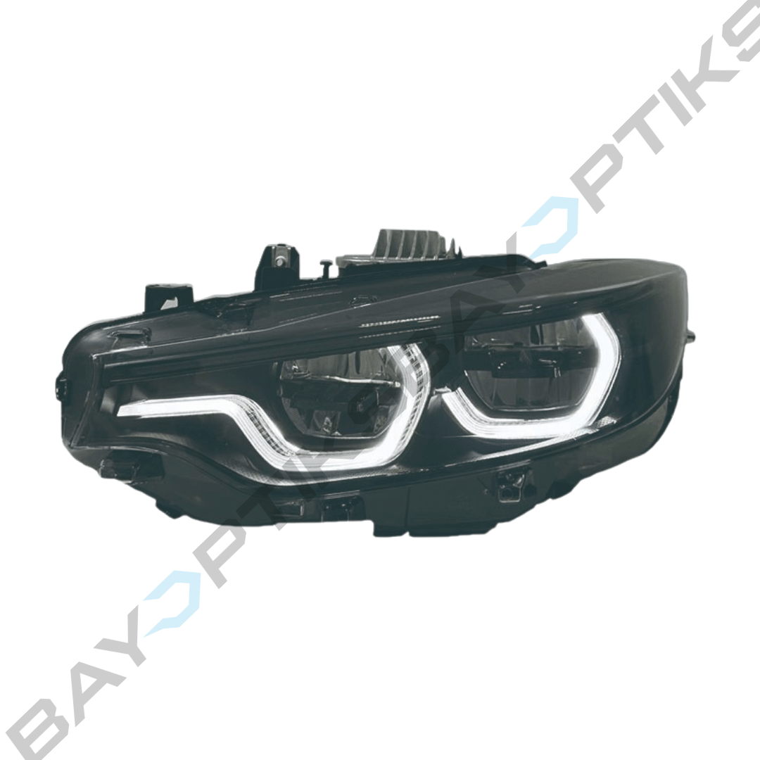 BMW 4 Series F32 M3 F80 M4 F82 Black Shadow Ikon Style Yellow White Red Tri Color LED Headlights 2014-2020