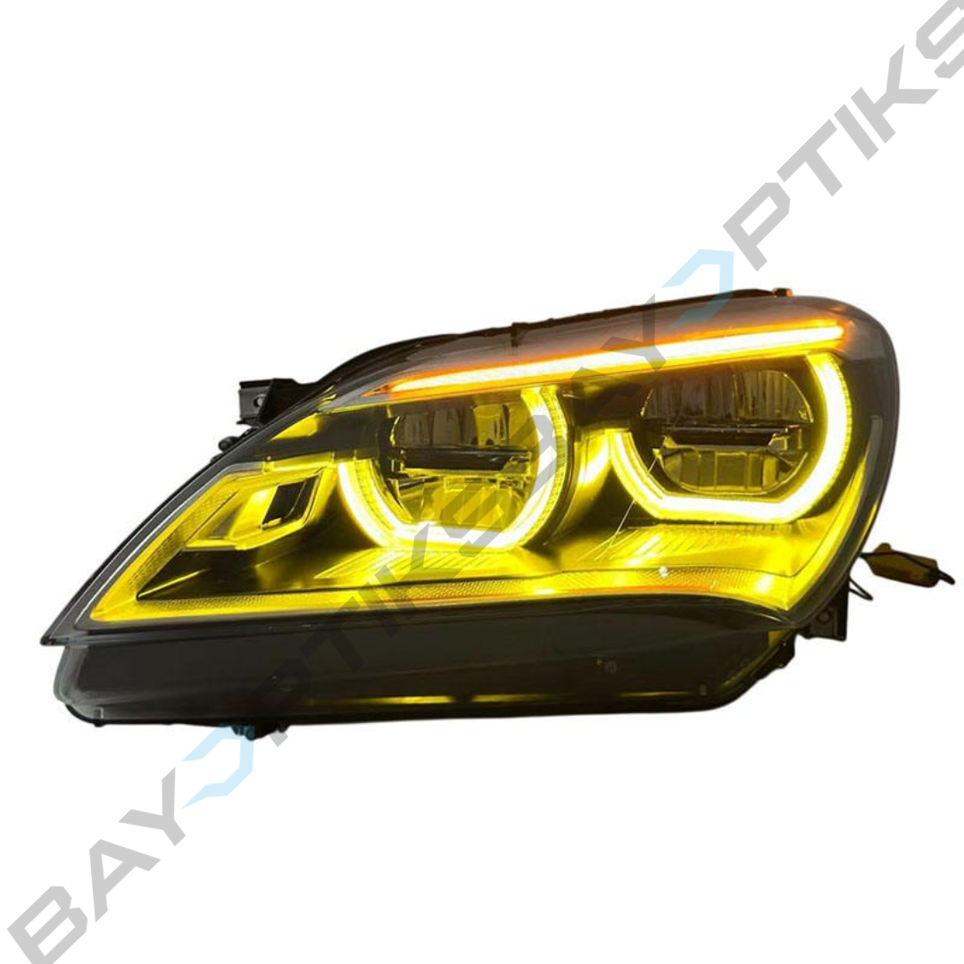 BMW 6 Series Gran Coupe F06 Dual-Color LED Headlights with Yellow/White Angel Eyes 2012-2013