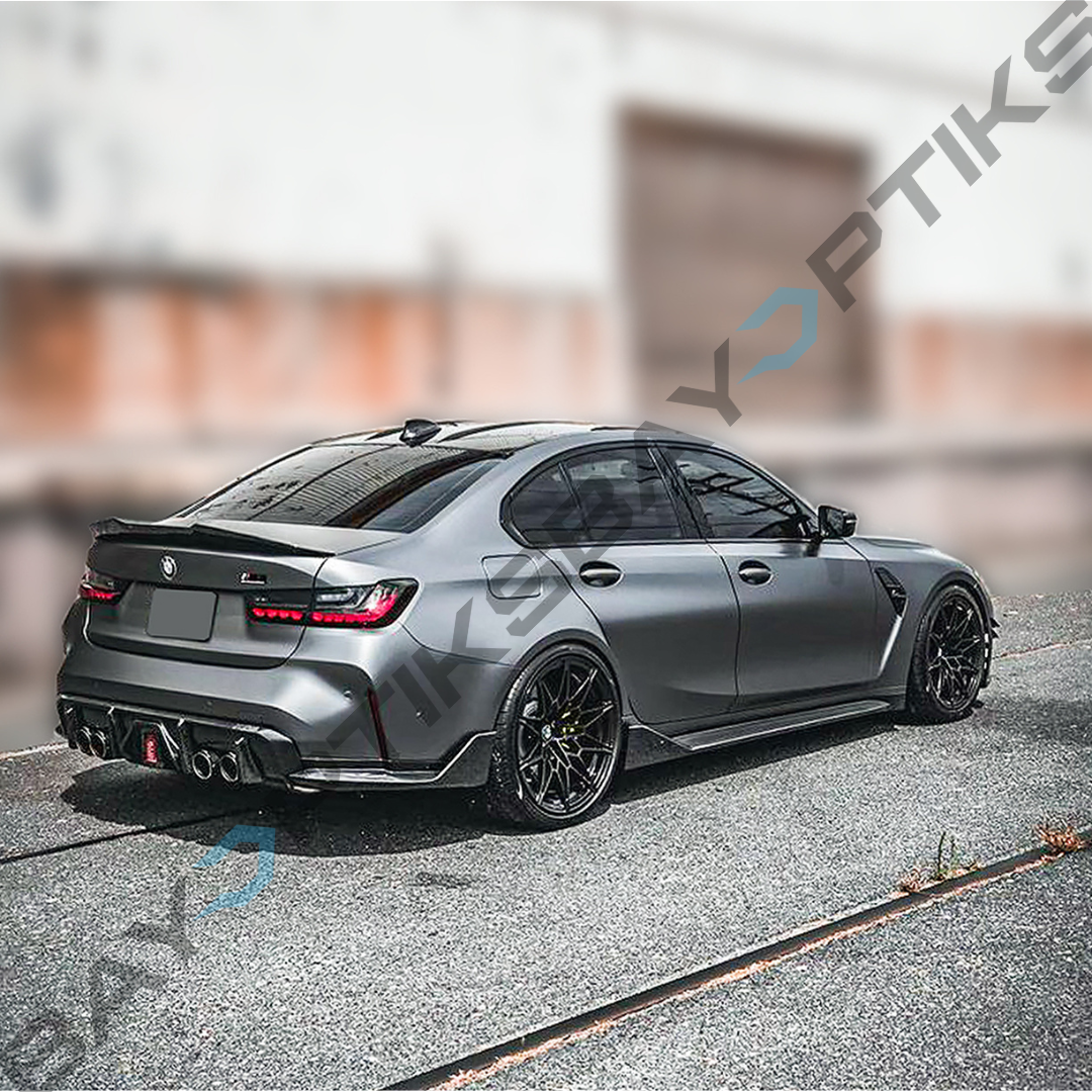 BMW G80 M3 MP Style Dry Carbon Fiber Rear Bumper Side Corner Extension 2021-2025