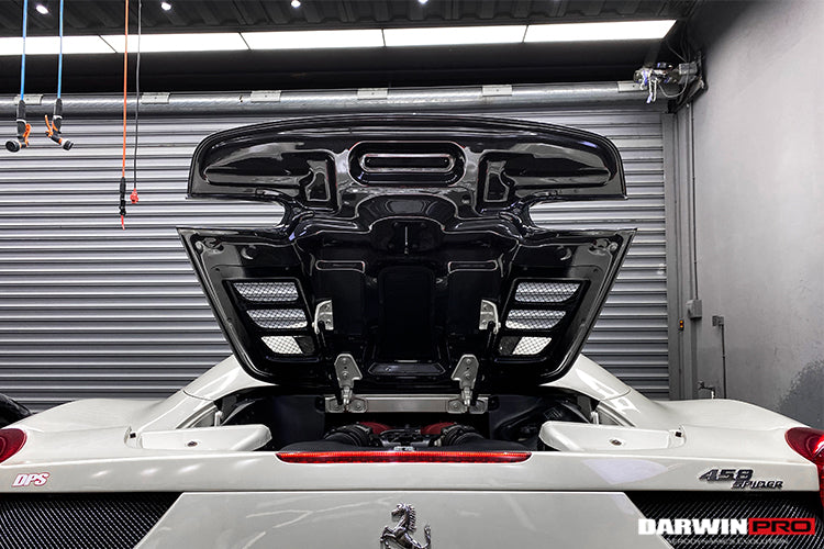 2011 - 2015 Ferrari 458 Spyder Carbon Fiber Engine Hood Replacement