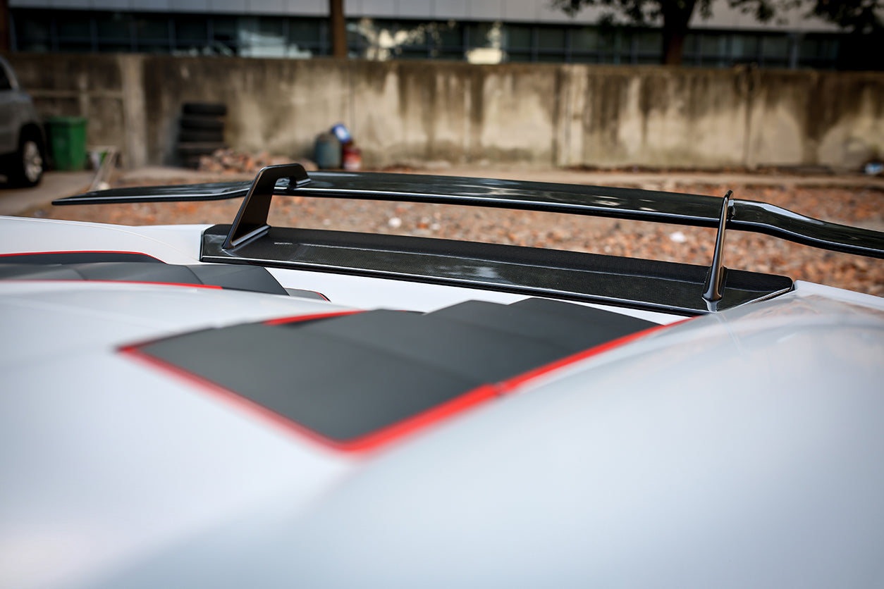 2015 - 2025 Lamborghini Huracan LP610 & LP580 & EVO & Tecnica VRS-II Style Carbon Fiber Trunk Spoiler with Base