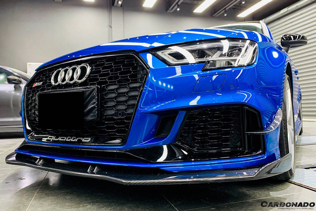 2019-2020 Audi RS3 Sedan BKSS Style Carbon Fiber Front Canards - Carbonado