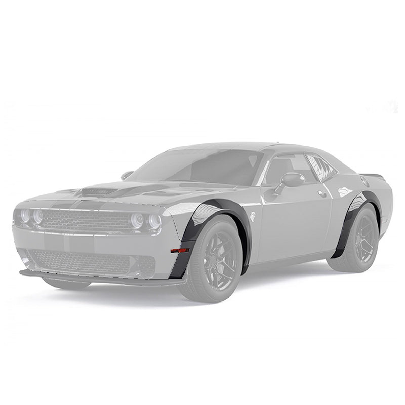 Dodge Challenger SRT Hellcat Demon Widebody Style Flat Black Fender Flares 2015-Up