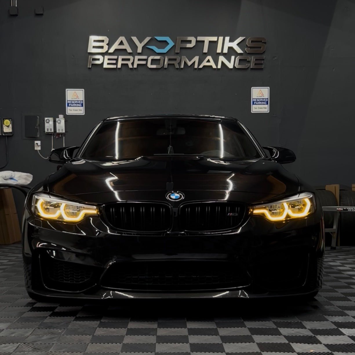 BMW F8X F80 M3 F82 M4 & F32 Coupe Ikon Style Tri Color CSL Yellow/White/Amber Headlights 2014 - 2020