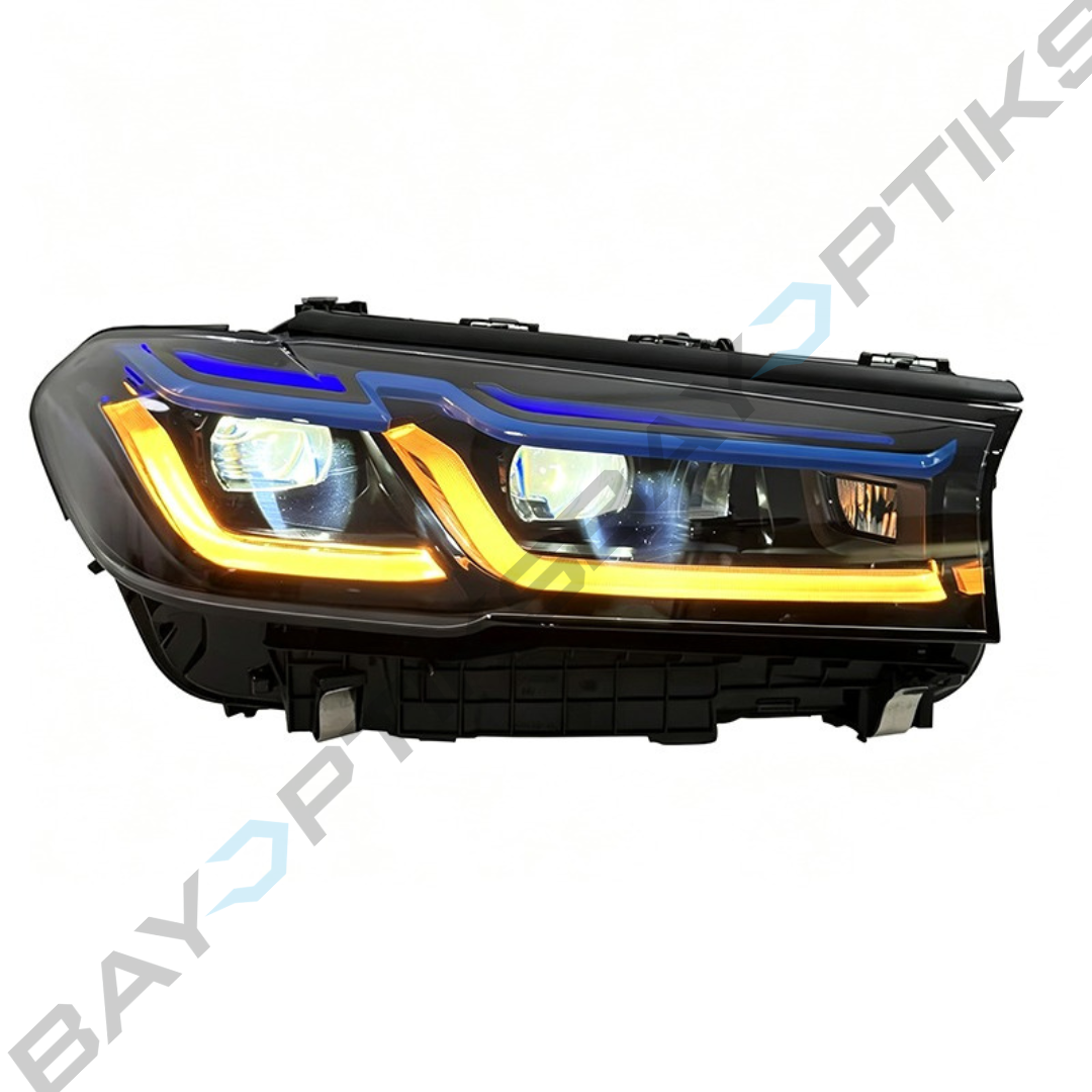 BMW 5 Series G30 G38 V3 Smoked LED Headlights Yellow/White DRL 2018-2023