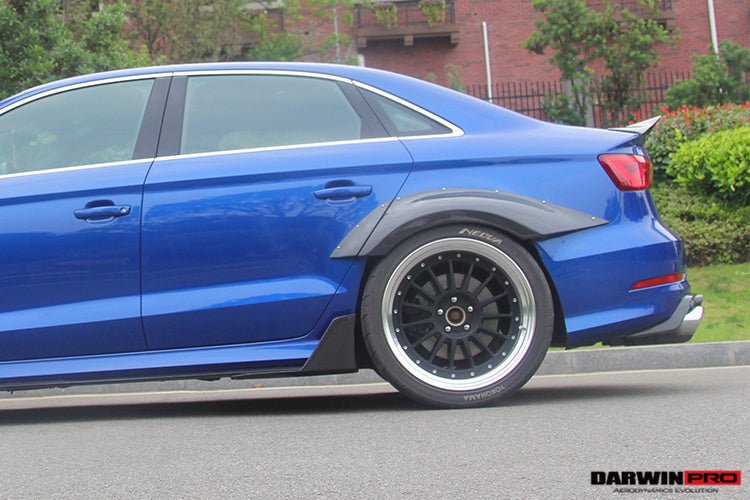 2013 - 2016 Audi S3 & A3 Sline Sedan BKSS Style Side Skirts with Winglets