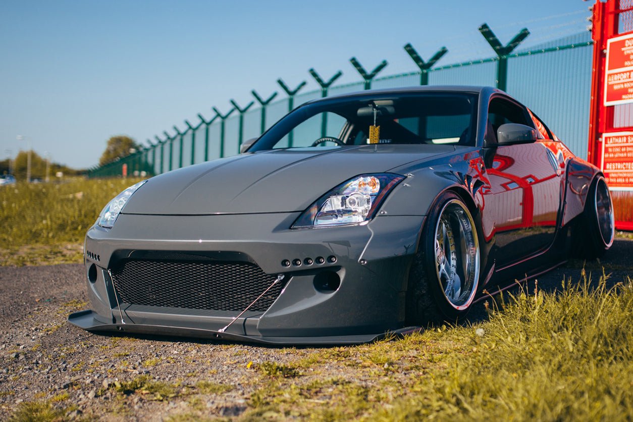 2003 - 2008 Nissan 350Z BRY Style Front Bumper with LED Lights & Support Rod