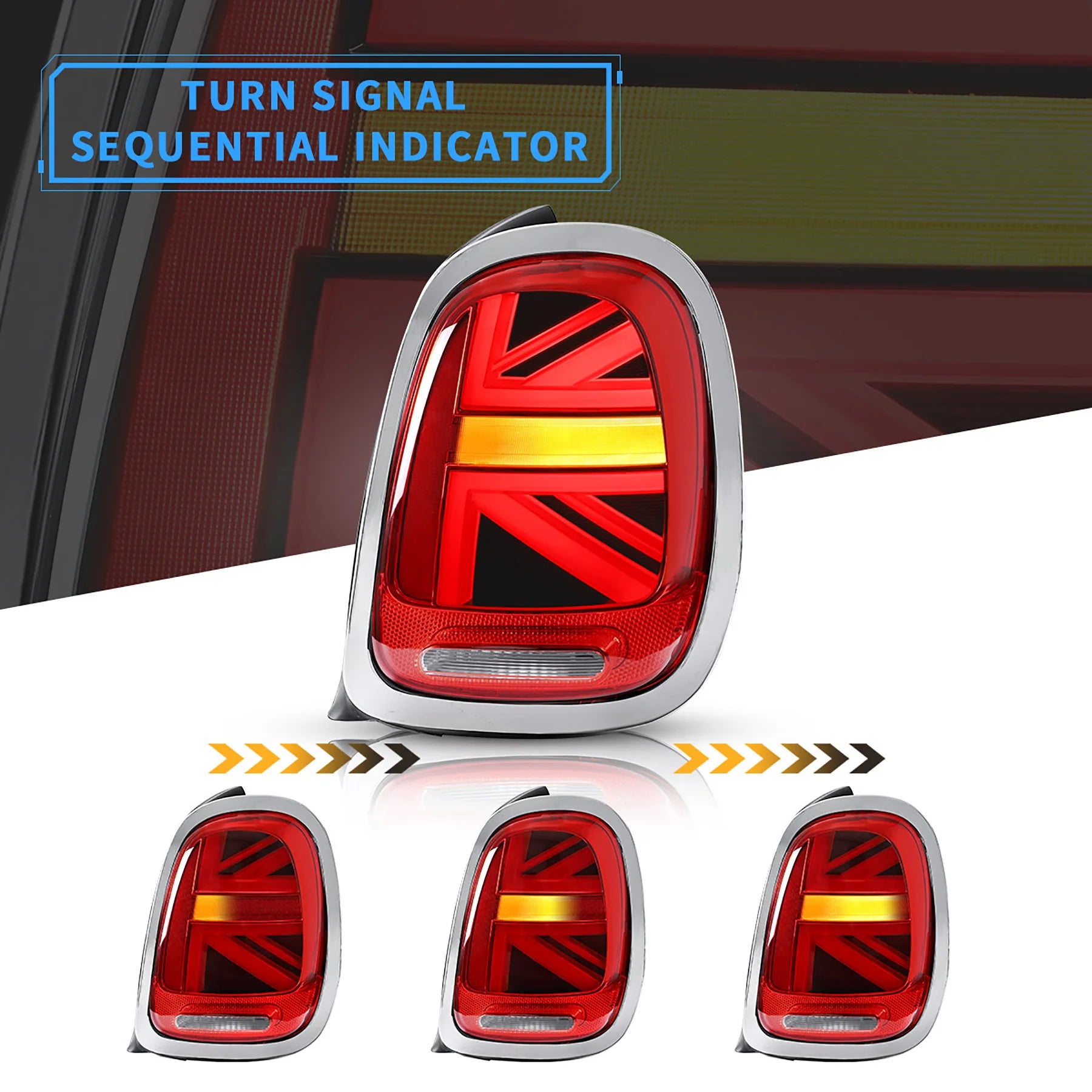 BMW Mini Cooper Hatch F55 F56 F57 Chrome Trim LED Taillights 2014 - 2019