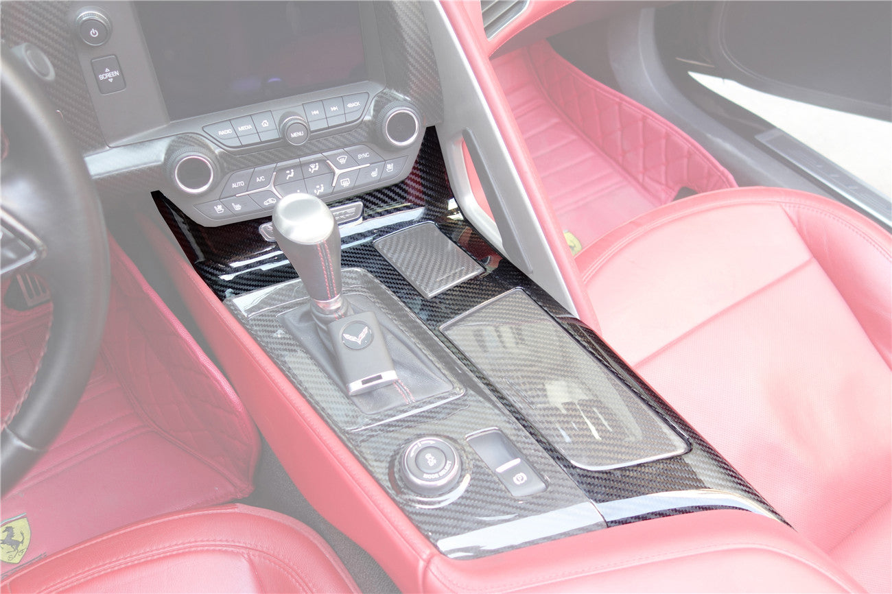 2013 - 2019 Corvette C7 Z06 Grandsport Dry Carbon Fiber Interior Outside Gears Panel Protective Cover Trim